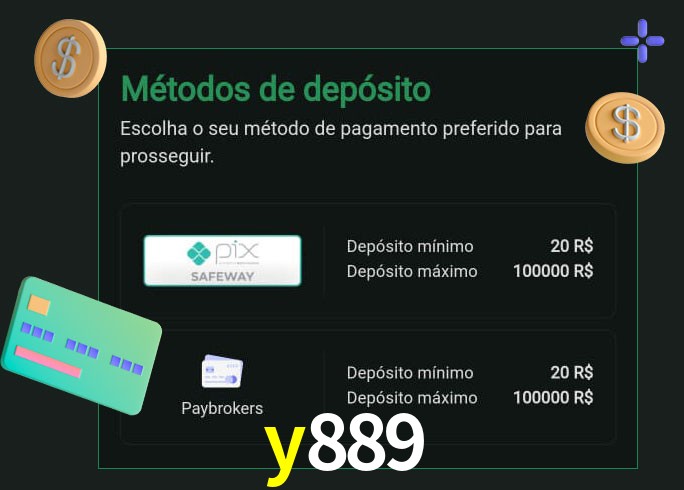 O cassino y889 oferece uma grande variedade de métodos de pagamento